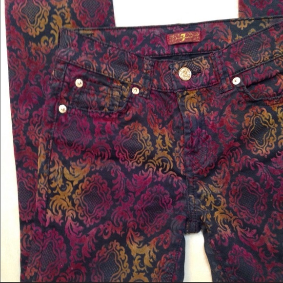 7 FOR ALL MANKIND SKINNY OMBRE VELVET JEANS SZ 12 - Picture 6 of 9